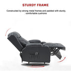 Lift Heated Leather Recliner with Electric Massage and USB Port