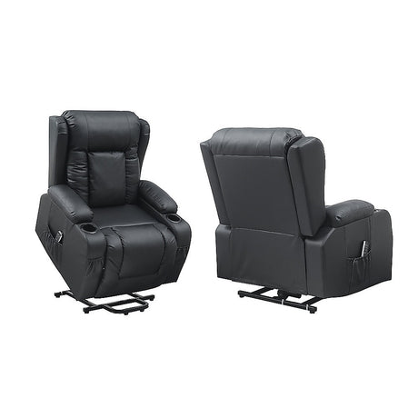 Lift Heated Leather Recliner with Electric Massage and USB Port