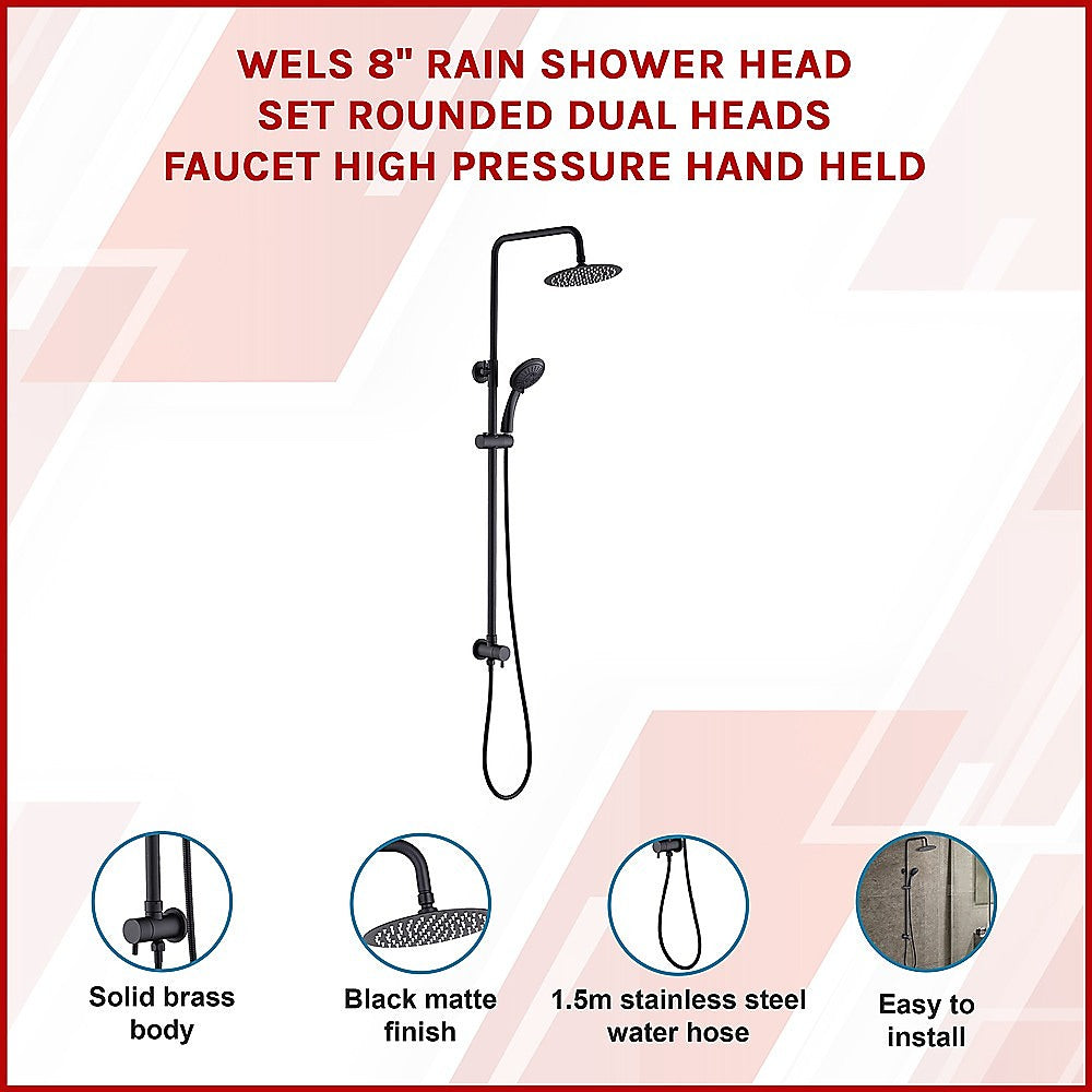WELS 8" Dual Head Rain Shower Set