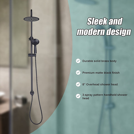 WELS 8" Dual Head Rain Shower Set