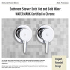 Bathroom Shower Bath Hot and Cold Mixer WATERMARK Certified in Chrome