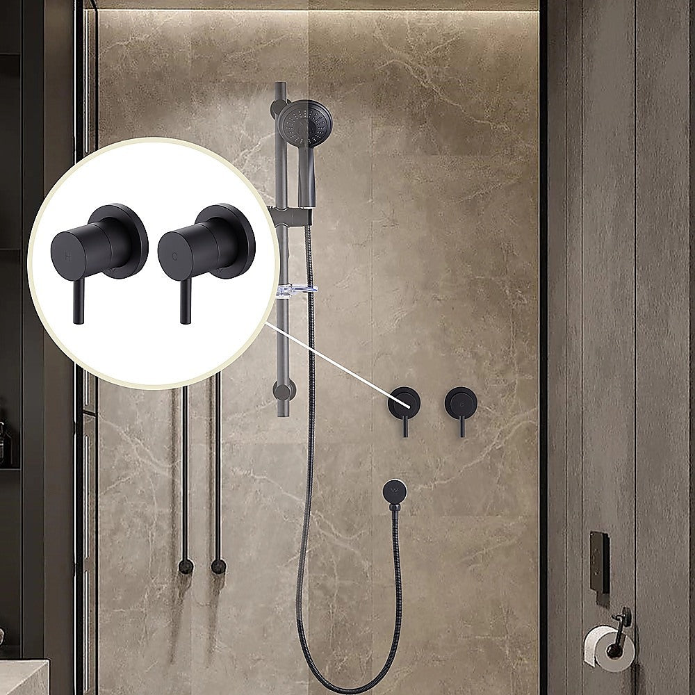 Bathroom Shower Bath Hot and Cold Mixer WATERMARK Certified in Black
