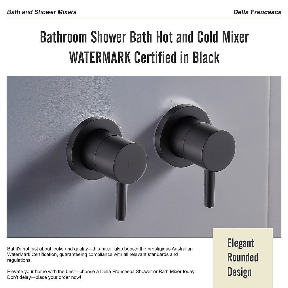 Bathroom Shower Bath Hot and Cold Mixer WATERMARK Certified in Black