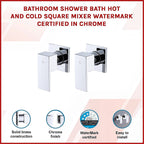 Bathroom Shower Bath Hot and Cold Square Mixer WATERMARK Certified in Chrome