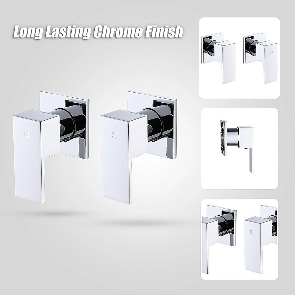 Bathroom Shower Bath Hot and Cold Square Mixer WATERMARK Certified in Chrome