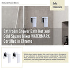 Bathroom Shower Bath Hot and Cold Square Mixer WATERMARK Certified in Chrome