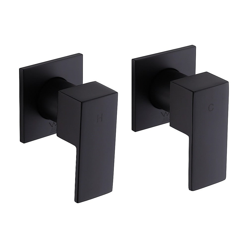 Bathroom Shower Bath Hot and Cold Square Mixer WATERMARK Certified in Black