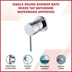 Single Round Shower Bath Mixer Tap Bathroom WATERMARK Approved