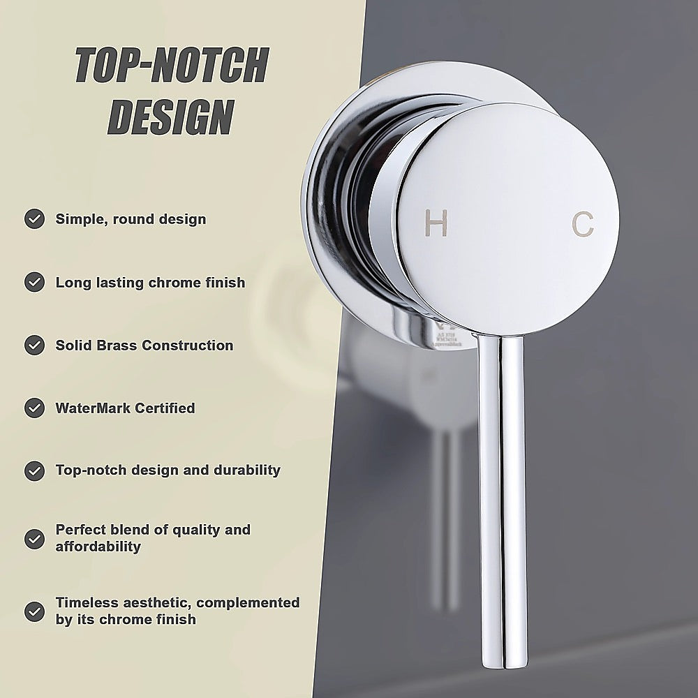 Single Round Shower Bath Mixer Tap Bathroom WATERMARK Approved