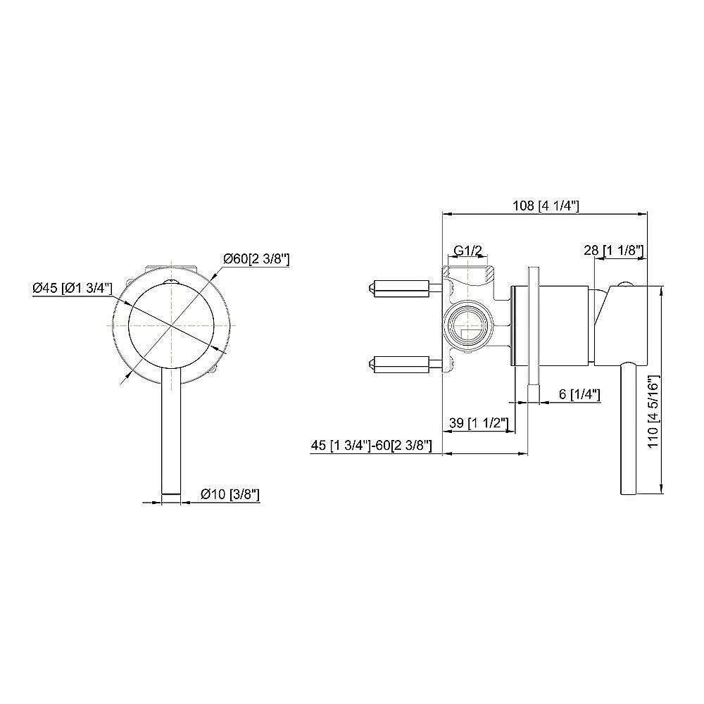 Single Round Shower Bath Mixer Tap Bathroom WATERMARK Approved