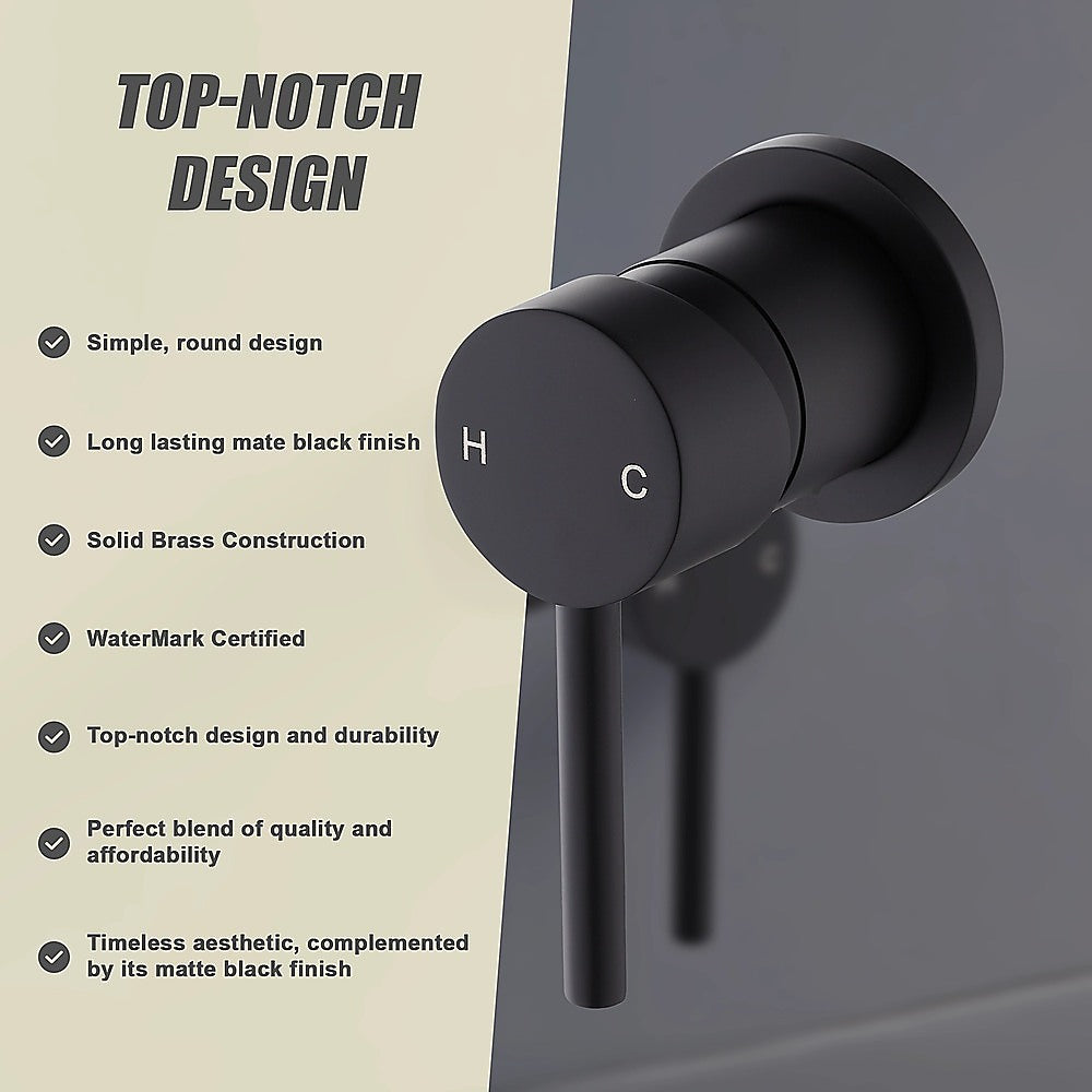 Single Round Shower Bath Mixer Tap Bathroom WATERMARK Approved