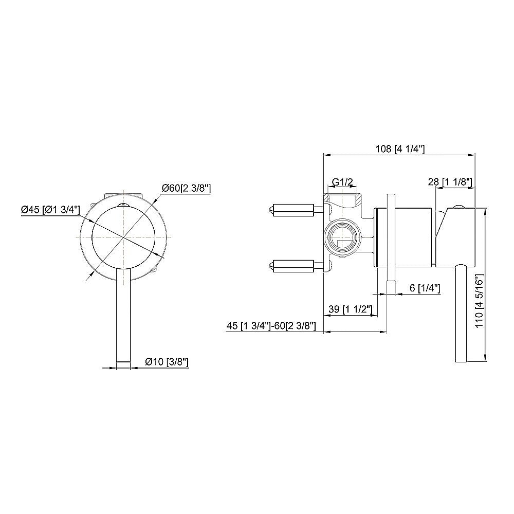 Single Round Shower Bath Mixer Tap Bathroom WATERMARK Approved