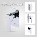 Single Square Shower Bath Mixer Tap Bathroom WATERMARK Approved in Chrome