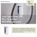 Single Square Shower Bath Mixer Tap Bathroom WATERMARK Approved in Chrome