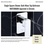 Single Square Shower Bath Mixer Tap Bathroom WATERMARK Approved in Chrome