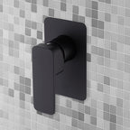Single Square Shower Bath Mixer Tap Bathroom WATERMARK Approved in Black