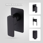 Single Square Shower Bath Mixer Tap Bathroom WATERMARK Approved in Black