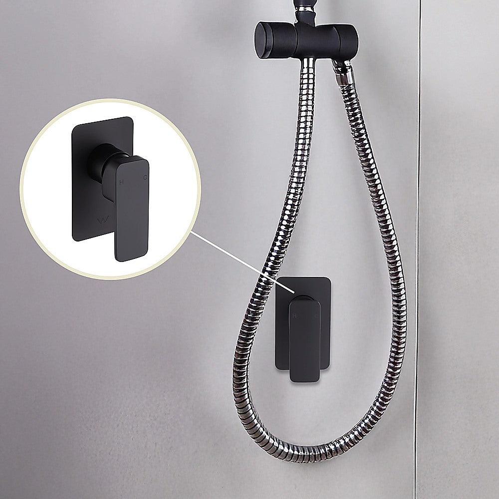 Single Square Shower Bath Mixer Tap Bathroom WATERMARK Approved in Black