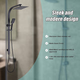 WELS 10" Dual Shower Head Set - Black