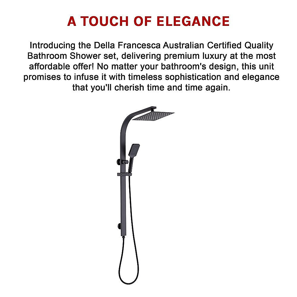 WELS 10" Dual Shower Head Set - Black