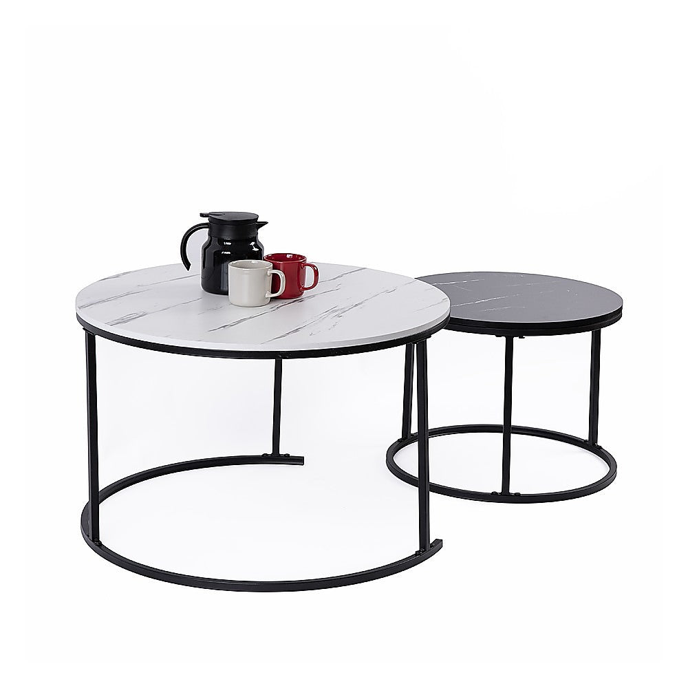 Randy Travis Round Marble Nesting Tables
