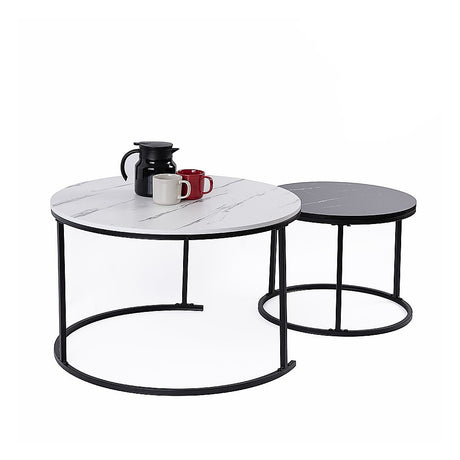 Randy Travis Round Marble Nesting Tables