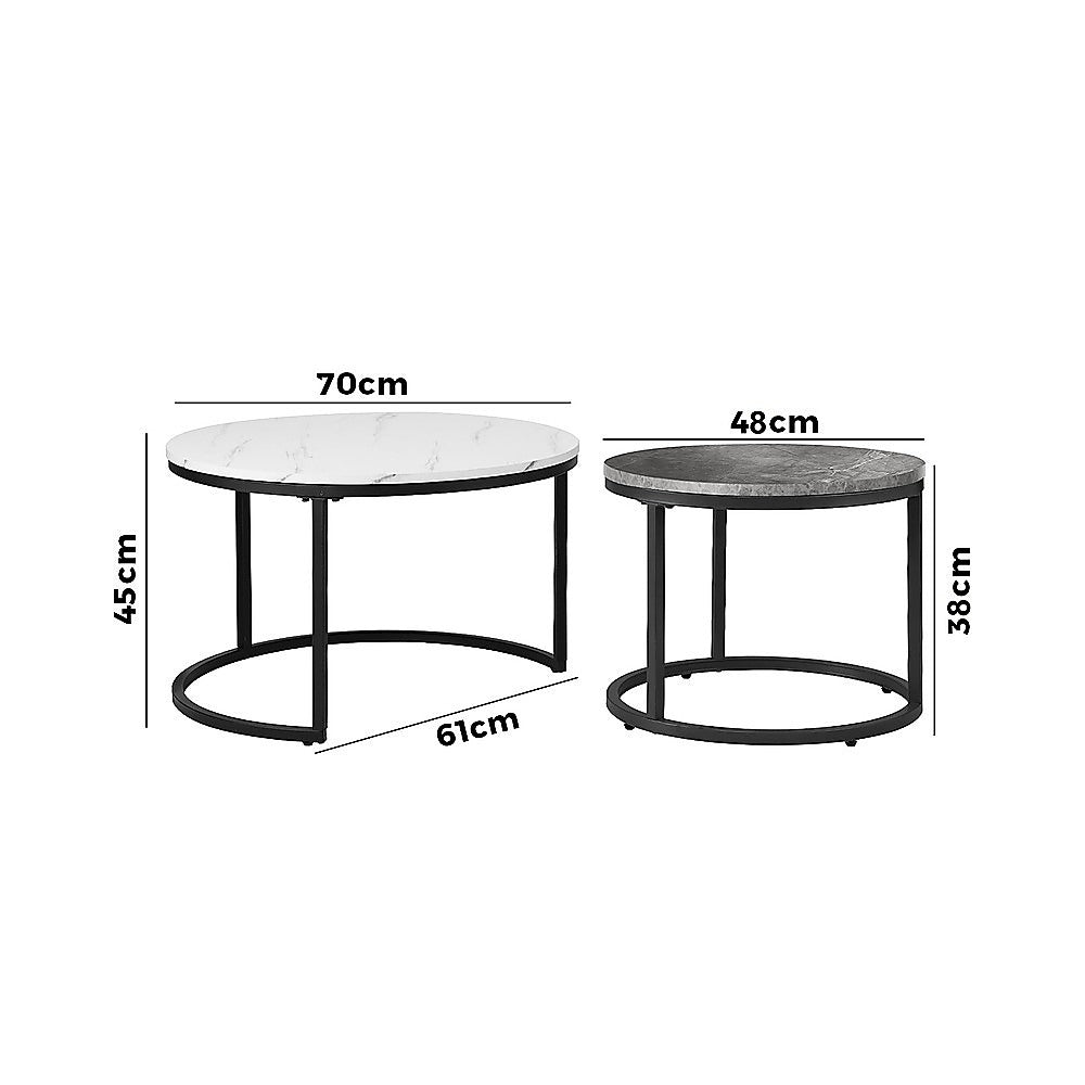 Randy Travis Round Marble Nesting Tables