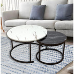 Elegant Marble Nesting Coffee Table Set