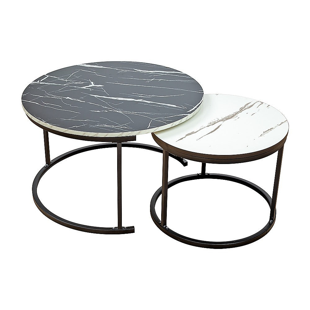 Elegant Marble Nesting Coffee Table Set