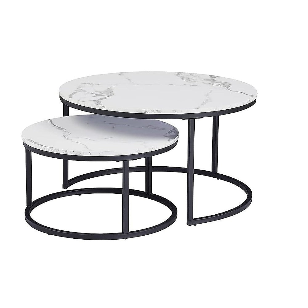 Elegant Marble Nesting Coffee Table Set