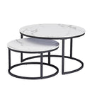 Elegant Marble Nesting Coffee Table Set