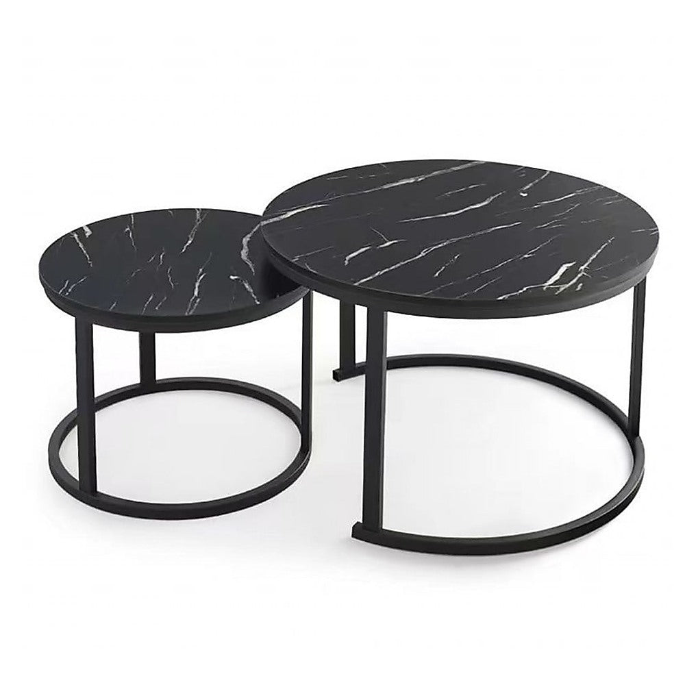 Elegant Marble Nesting Coffee Table Set