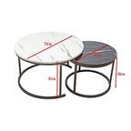 Elegant Marble Nesting Coffee Table Set