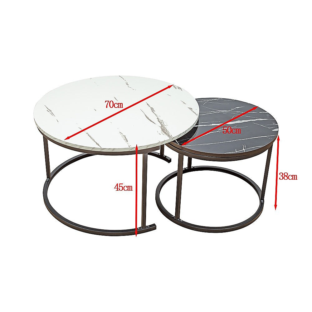 Elegant Marble Nesting Coffee Table Set