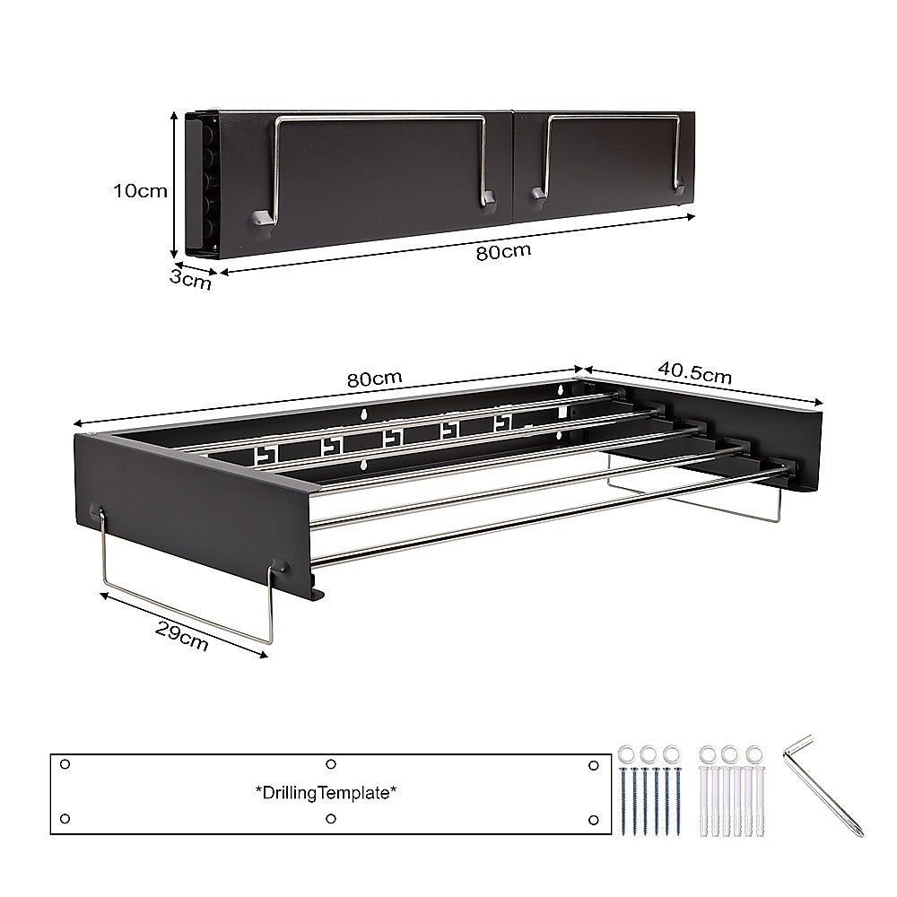Collapsible Wall-Mounted Laundry Drying Rack
