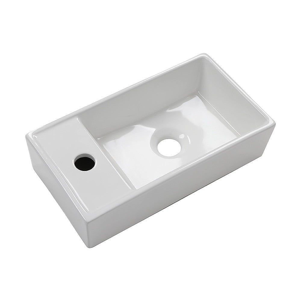 Small Compact Bathroom Cloakroom Hand Wash Basin Sink Ceramic Wall Hung