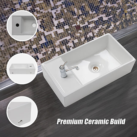 Small Compact Bathroom Cloakroom Hand Wash Basin Sink Ceramic Wall Hung