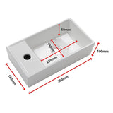 Small Compact Bathroom Cloakroom Hand Wash Basin Sink Ceramic Wall Hung
