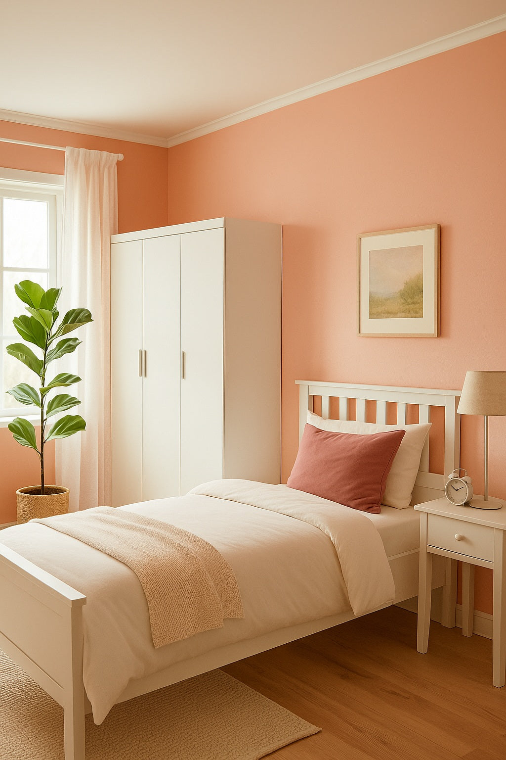 Elegant White Gloss 3-Door Wardrobe with Shelves