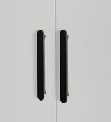 Modern White Gloss 3-Door Wardrobe with Black Handles