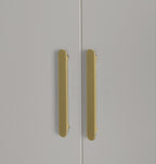 Elegant 3 Door White Gloss Wardrobe with Gold Handles