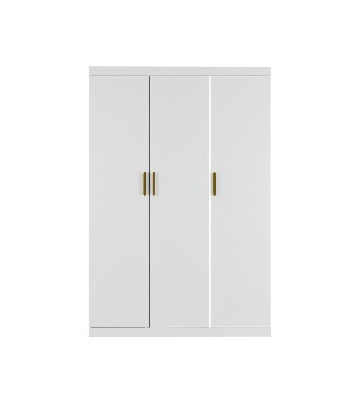 Elegant 3 Door White Gloss Wardrobe with Gold Handles