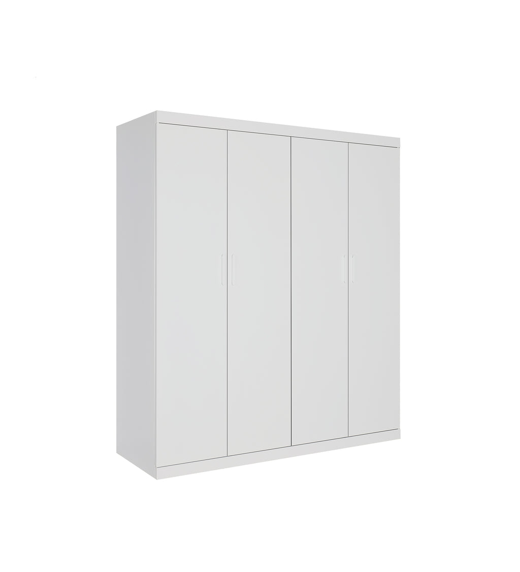 Elegant 4-Door White Gloss Wardrobe