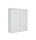 Elegant 4-Door White Gloss Wardrobe