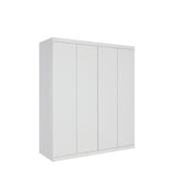 Elegant 4-Door White Gloss Wardrobe