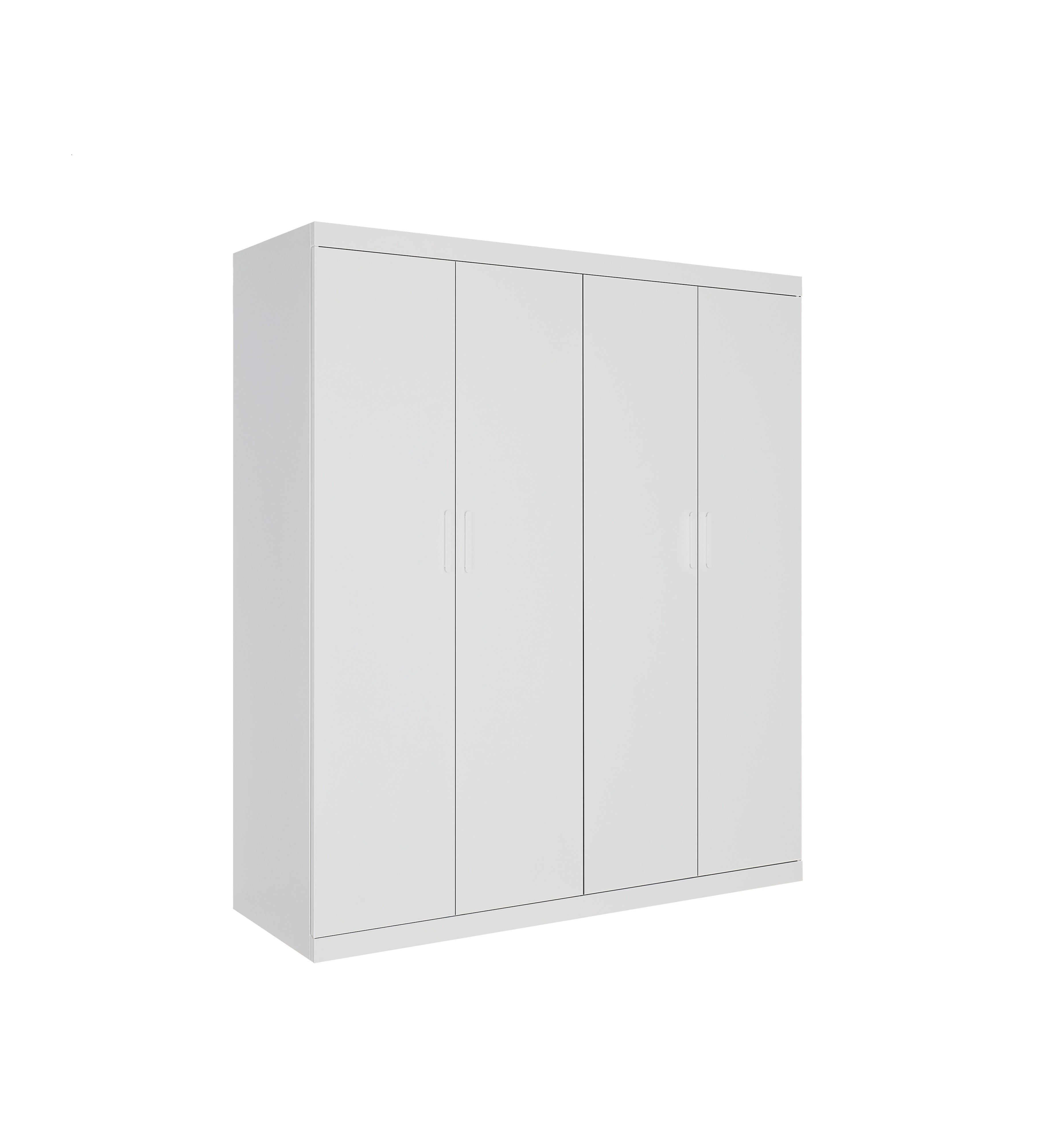 Elegant 4-Door White Gloss Wardrobe