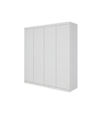 Elegant 4-Door White Gloss Wardrobe