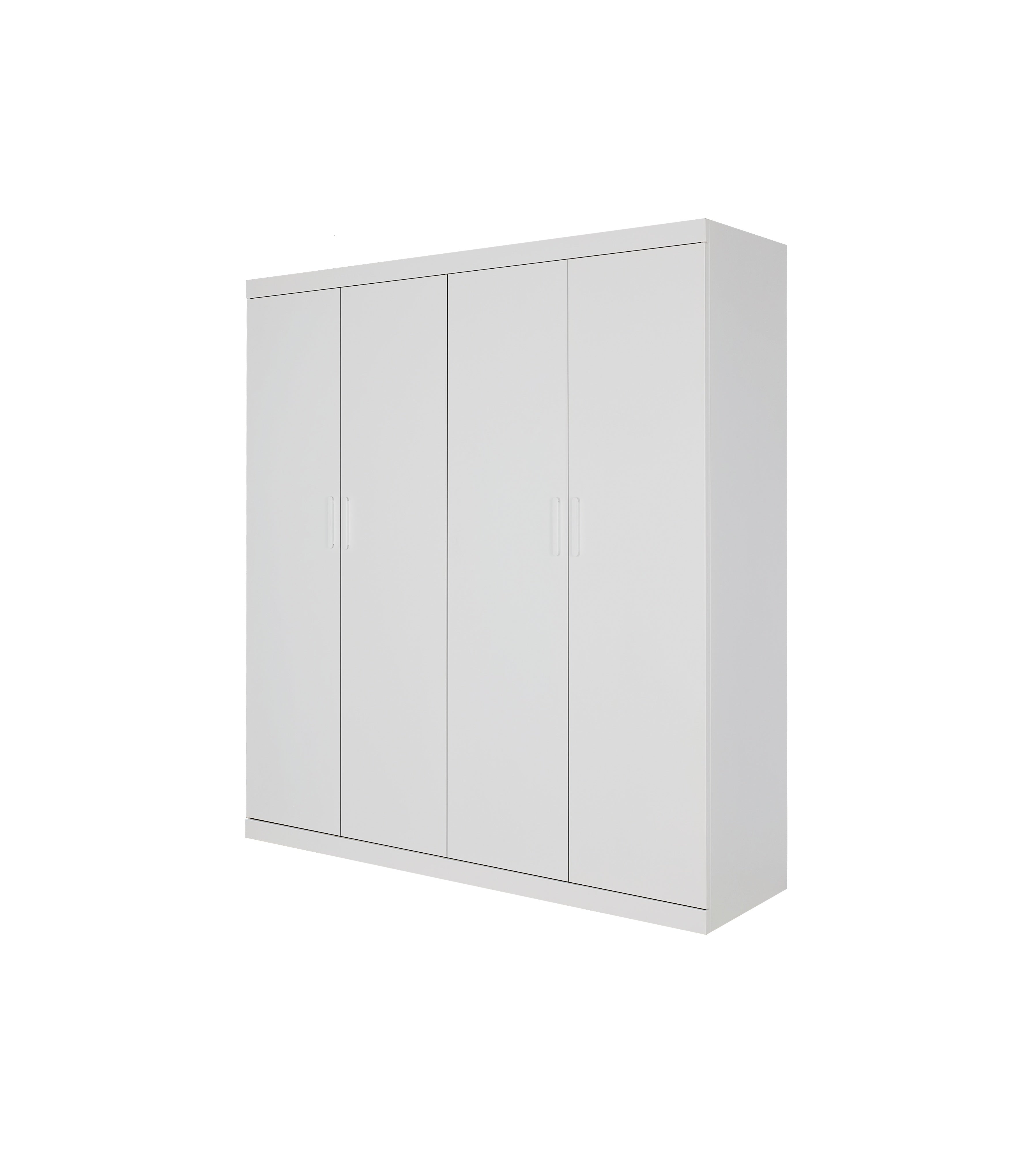 Elegant 4-Door White Gloss Wardrobe