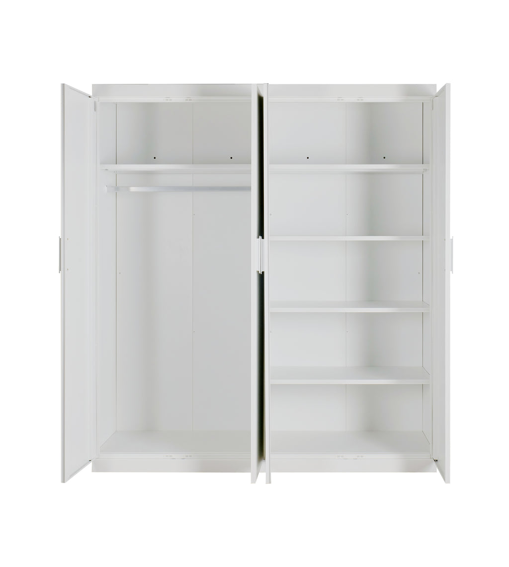 Elegant 4-Door White Gloss Wardrobe