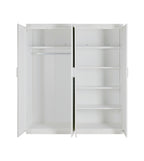 Elegant 4-Door White Gloss Wardrobe